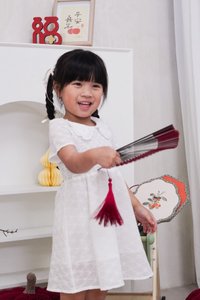 Jewel Peterpan Smocked Kids Dress in White