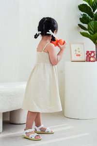 Maxine Camisole Smocked Kids Dress in Sand