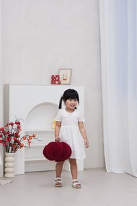 Jewel Peterpan Smocked Kids Dress in White