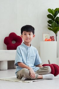 Maxine Button Down Kids Shirt in Blue