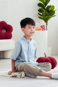Maxine Button Down Kids Shirt in Blue