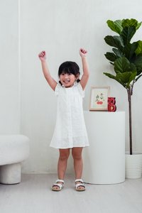 Irma Ice Cream Eyelet Kids Dress in White