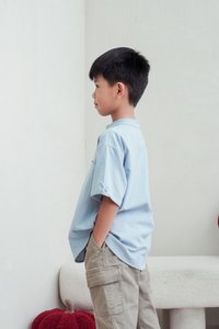 Maxine Button Down Kids Shirt in Blue