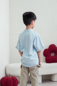 Maxine Button Down Kids Shirt in Blue
