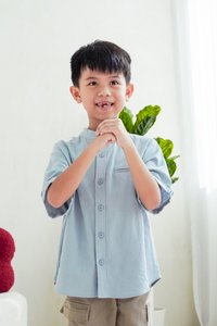 Maxine Button Down Kids Shirt in Blue