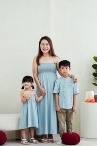 Maxine Button Down Kids Shirt in Blue