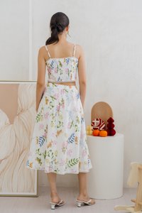 Kanani Camisole Floral Eyelet Crop Top in White