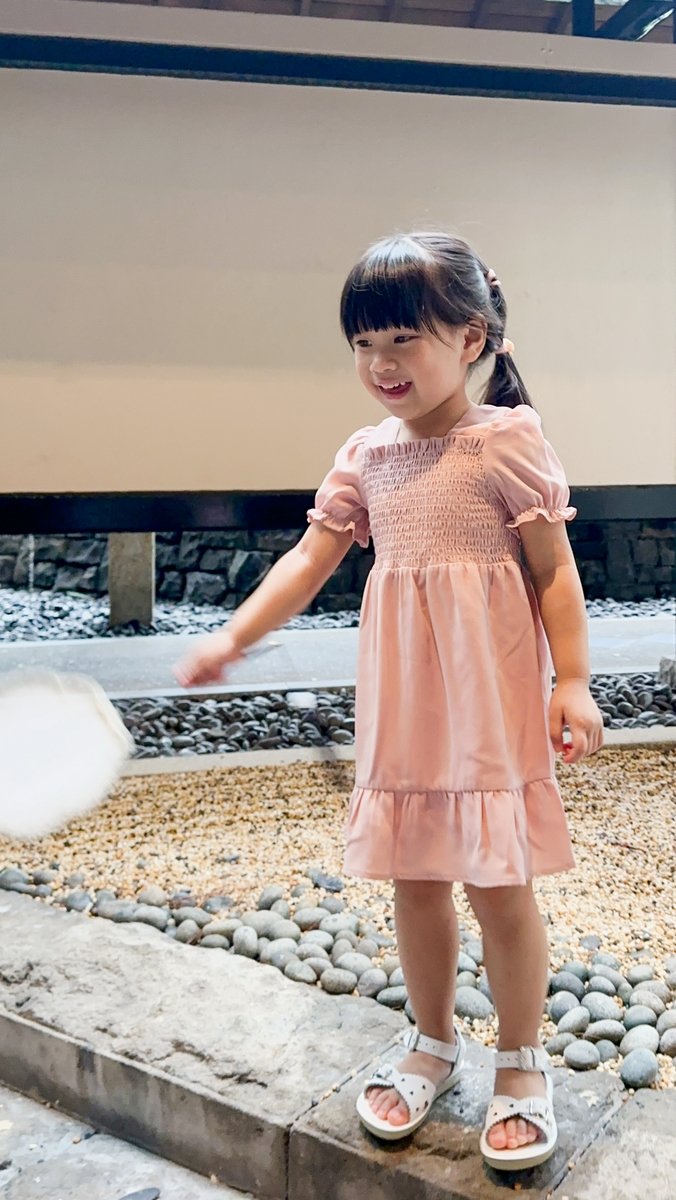 Layla Smocked Kids Dress in Pink