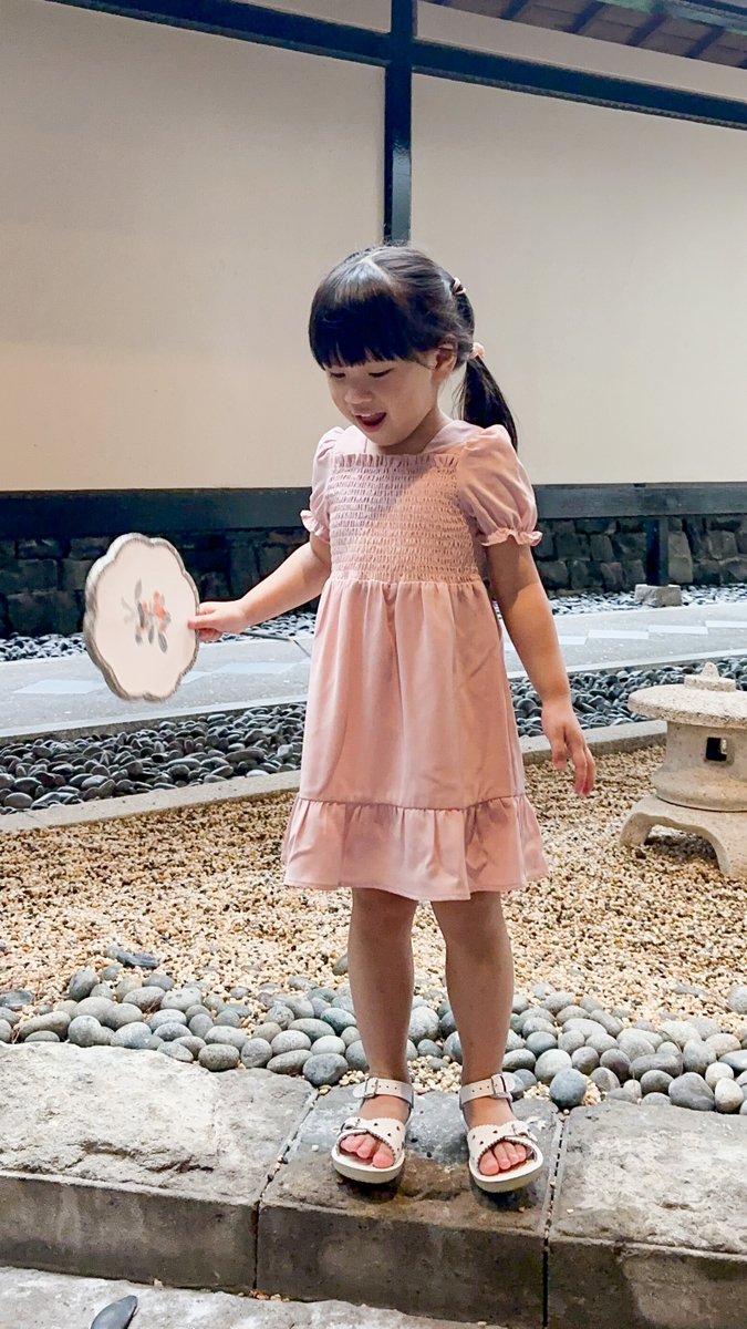 Layla Smocked Kids Dress in Pink