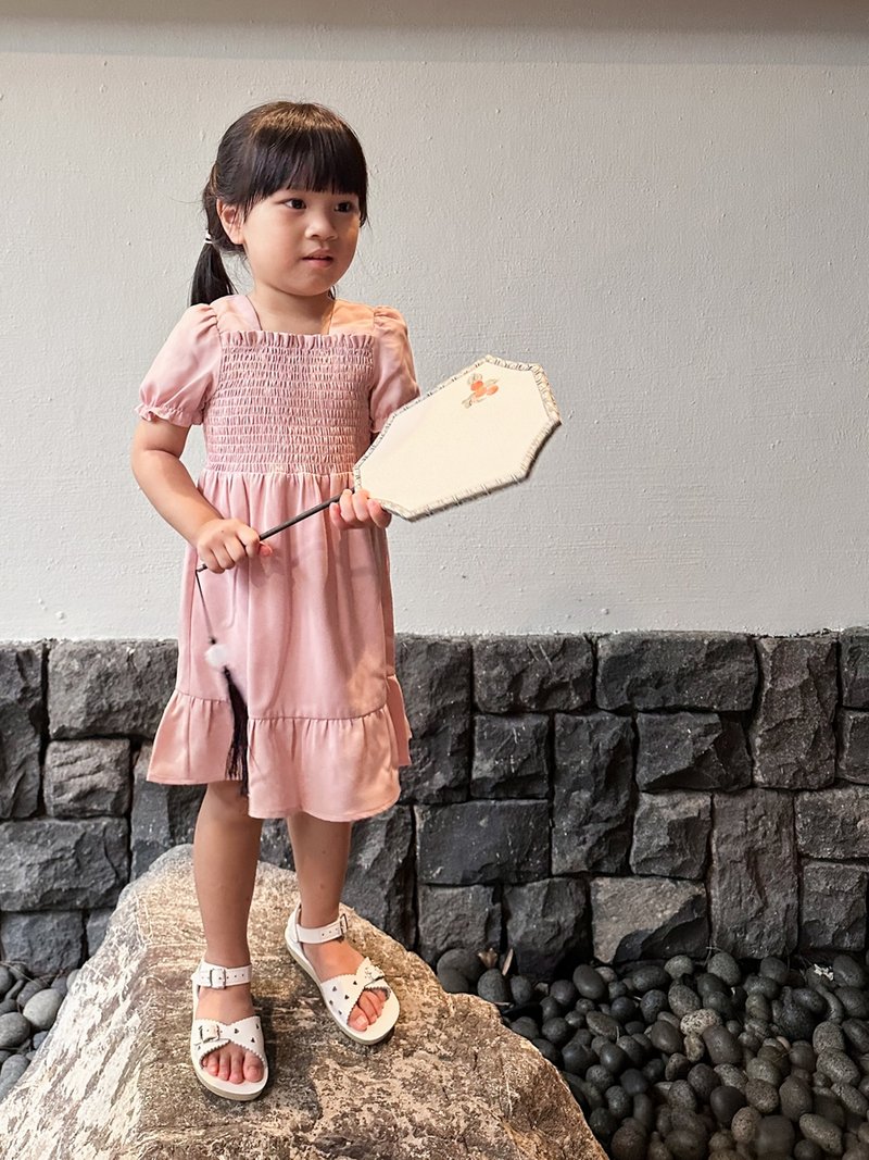 Layla Smocked Kids Dress in Pink