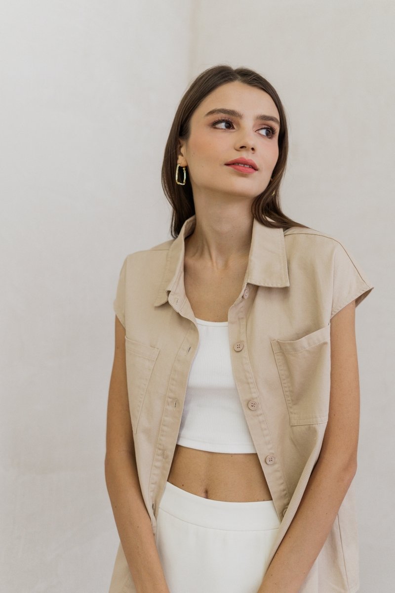Vera Denim Shirt in Sand (XL)