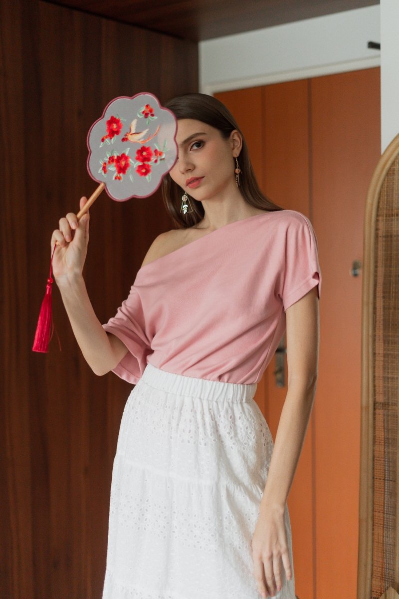 Cassie Multi Way Knit Top in Pink (XXL)