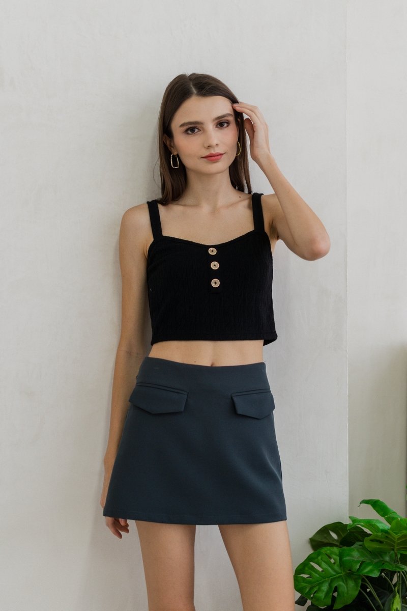 Zoriana Pocket Skort in Gunmetal Grey