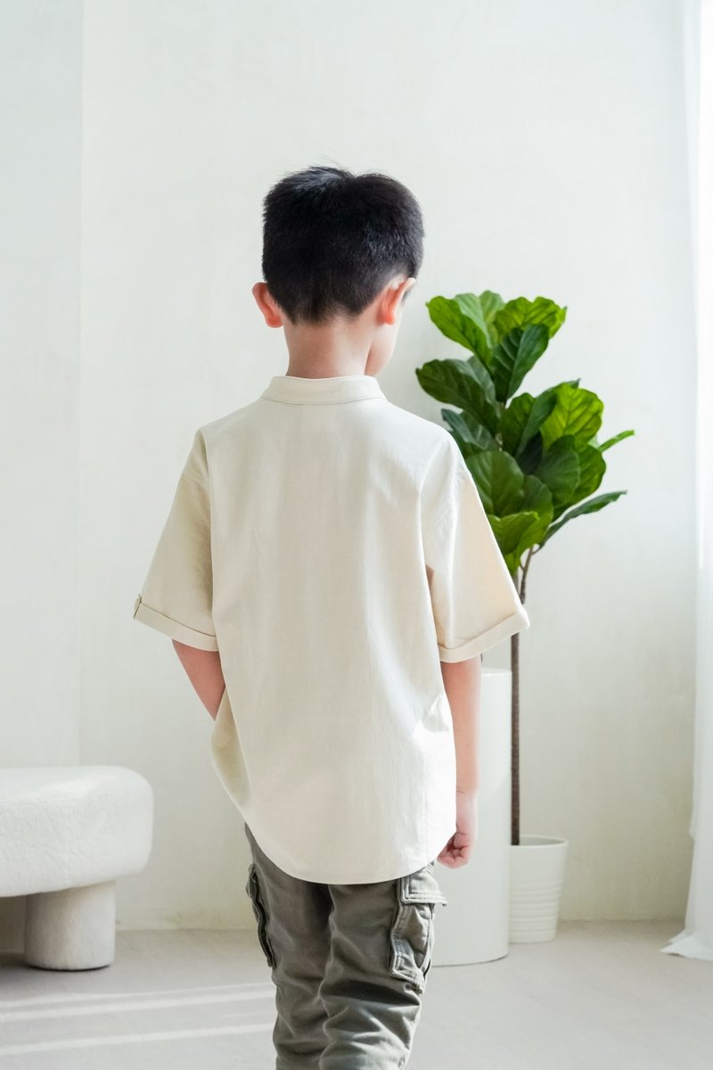 Maxine Button Down Kids Shirt in Sand