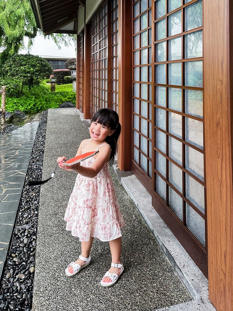 Rosabel Smocked Camisole Kids Dress in Red Porcelain