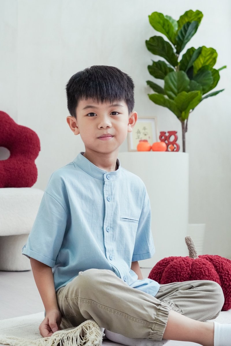Maxine Button Down Kids Shirt in Blue