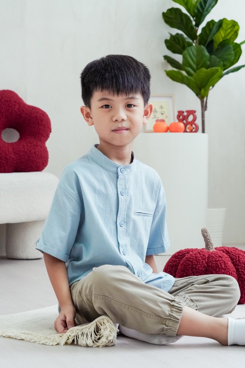 Maxine Button Down Kids Shirt in Blue