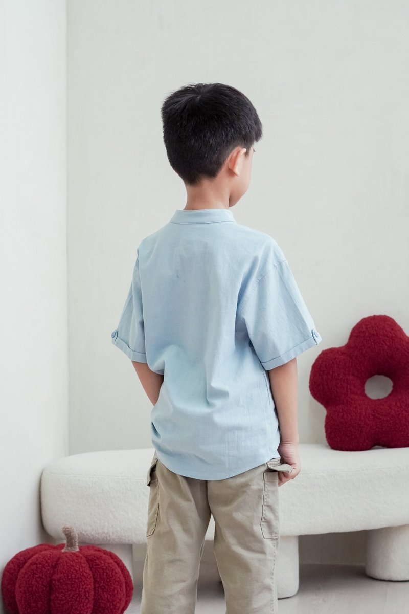 Maxine Button Down Kids Shirt in Blue