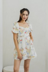 Lulee Sweetheart Dress Romper in White (S)