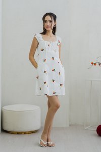 Layana Embroidery Dress in White (S)