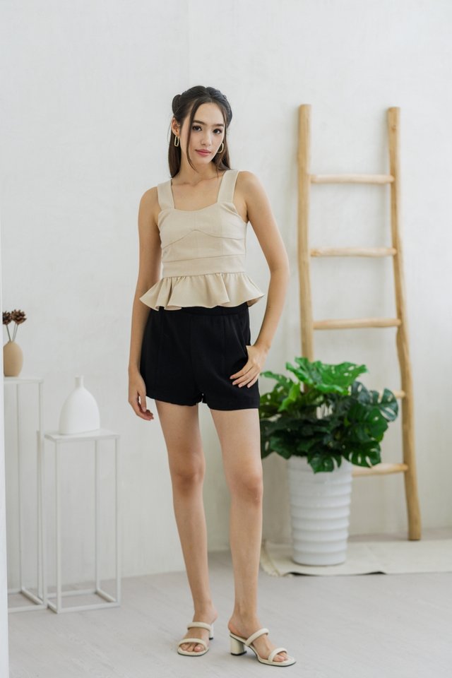 Freya Panelled Top in Sand