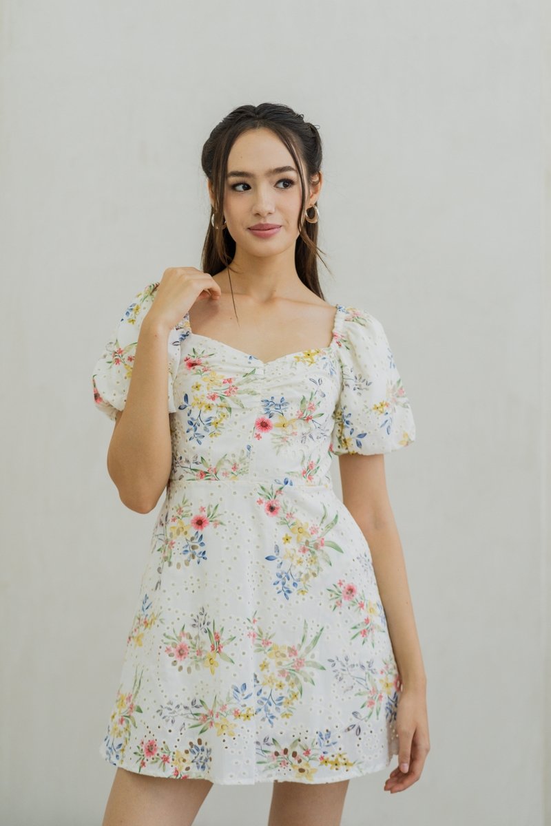 Lulee Sweetheart Dress Romper in White (S)