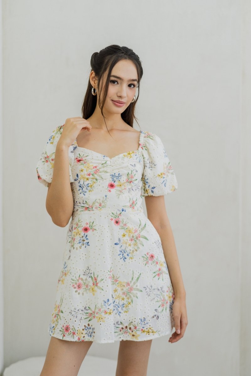 Lulee Sweetheart Dress Romper in White (S)