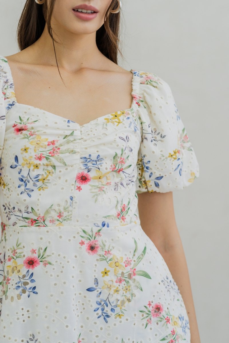 Lulee Sweetheart Dress Romper in White (S)
