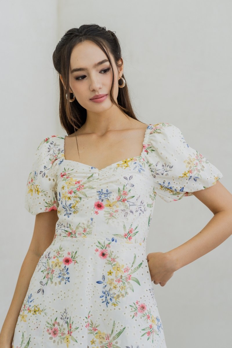 Lulee Sweetheart Dress Romper in White (S)