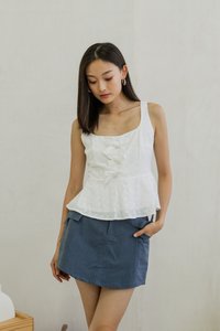 Cleo Cargo Skort In Dusty Navy