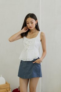 Cleo Cargo Skort In Dusty Navy