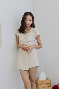 Juniper Tweed Skort in Cream
