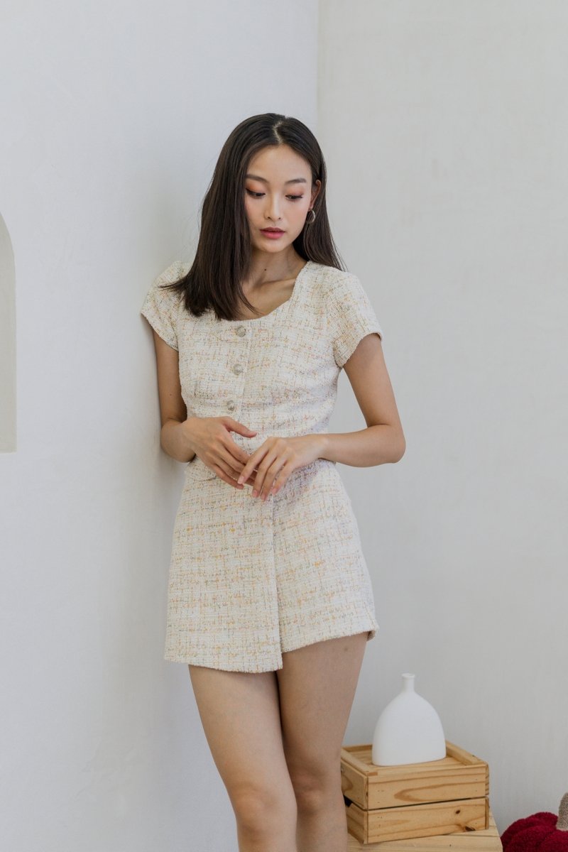 Juniper Tweed Skort in Cream