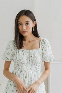 Myley Ruched Eyelet Dress (XS)