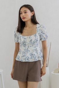 Lorna Eyelet Floral Tie Ribbon Top (XS)