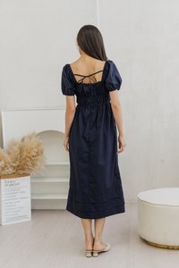Arlet Tie Ribbon Maxi Dress In Navy (XS)