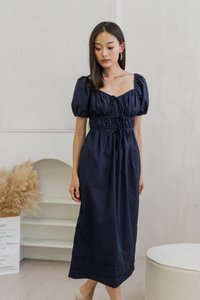 Arlet Tie Ribbon Maxi Dress In Navy (XS)