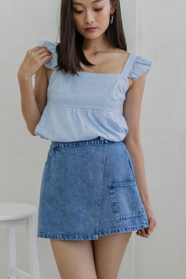 Tallulah Denim Overlap Skort (XS)