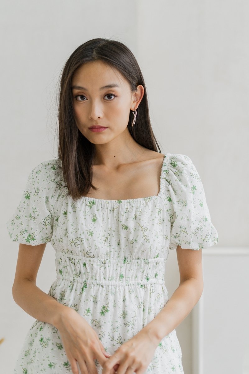 Myley Ruched Eyelet Dress (XS)
