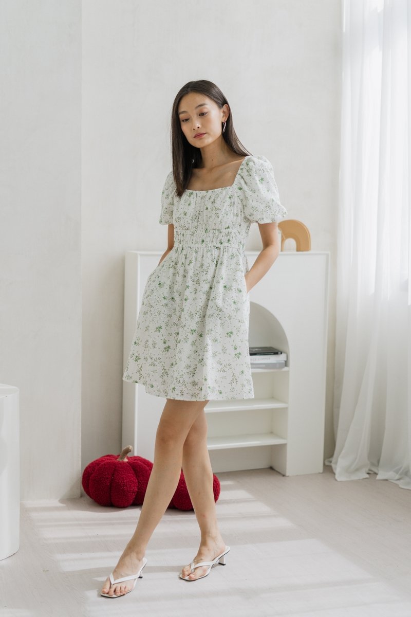 Myley Ruched Eyelet Dress (XS)