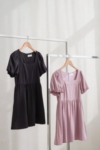 Seraphina Puffed Sleeves Dress Romper In Black (XS)