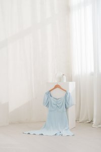 Zila Sweetheart Gingham Midi Dress In Blue (XS)