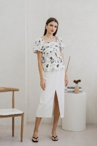 Mandy Pleated Eyelet Top (XS)