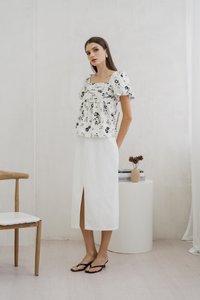 Mandy Pleated Eyelet Top (XS)