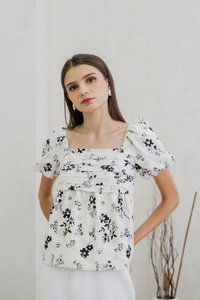 Mandy Pleated Eyelet Top (XS)
