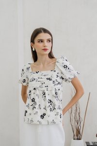 Mandy Pleated Eyelet Top (XS)