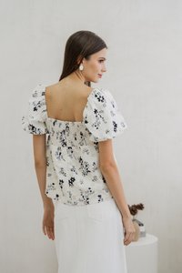 Mandy Pleated Eyelet Top (XS)