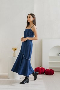 Madilyn Slanted Camisole Denim Maxi Dress (XS)