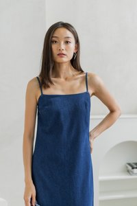 Madilyn Slanted Camisole Denim Maxi Dress (XS)