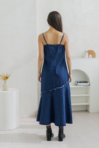 Madilyn Slanted Camisole Denim Maxi Dress (XS)